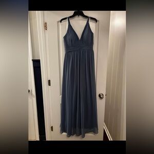 Dusty blue Azazie bridesmaid dress. Size 10.